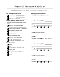 Personal Property Checklist Template