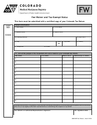 Fee Waiver and Tax-Exempt Status Form - Colorado, Page 2