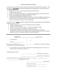 Document preview: Open Adoption Records - Oklahoma