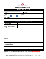 Document preview: Concussion Incident Report Form - Ringette Canada - Canada
