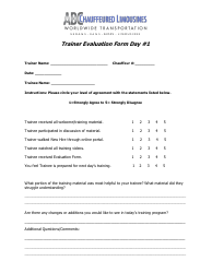Document preview: Trainer Evaluation Form Day #1 - Abc Worldwide Transportation