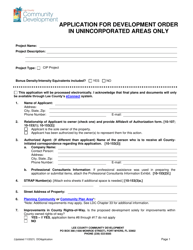 Application for Development Order - Lee County, Florida
