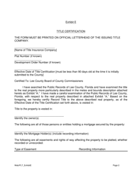 Exhibit E Opinion of Title or Title Certification - Lee County, Florida, Page 2