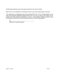 Exhibit E Opinion of Title or Title Certification - Lee County, Florida, Page 3