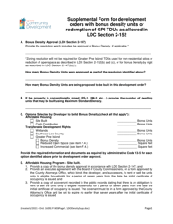 Document preview: Supplemental Form for Development Orders With Bonus Density Units or Redemption of Gpi Tdus as Allowed in Ldc Section 2-152 - Lee County, Florida