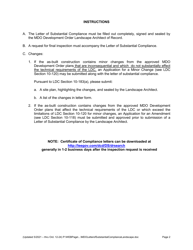 Mining Development Order (Mdo) Letter of Substantial Compliance Landscape Architect - Lee County, Florida, Page 2