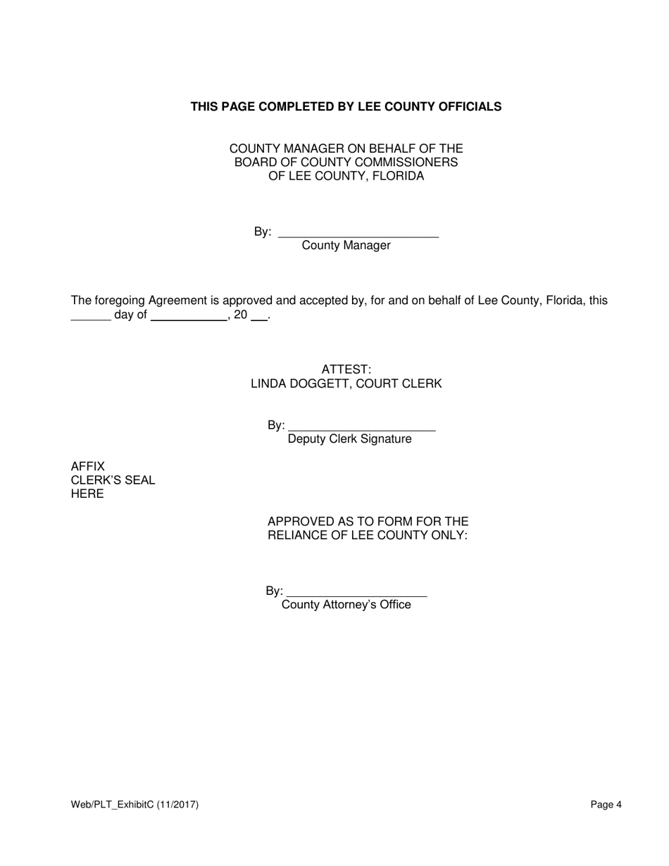 Exhibit C Sample Irrevocable Standby Letter of Credit - Lee County, Florida, Page 4