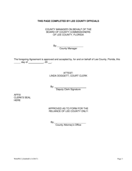 Exhibit D Sample Escrow Agreement - Lee County, Florida, Page 3