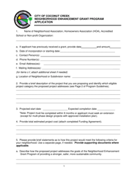 Neighborhood Enhancement Grant Program Application - City of Coconut Creek, Florida, Page 5