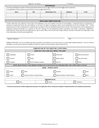 Employment Applicaton - City of Reedley, California, Page 4