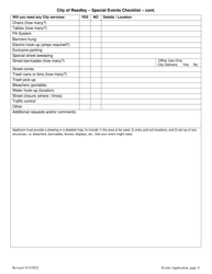 Special Events Permit Application - City of Reedley, California, Page 6