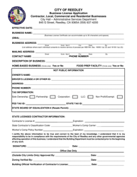 Business License Application - City of Reedley, California