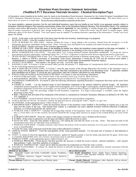 Form UN-020UPCF Hazardous Waste Inventory Statement - Sonoma County, California, Page 2