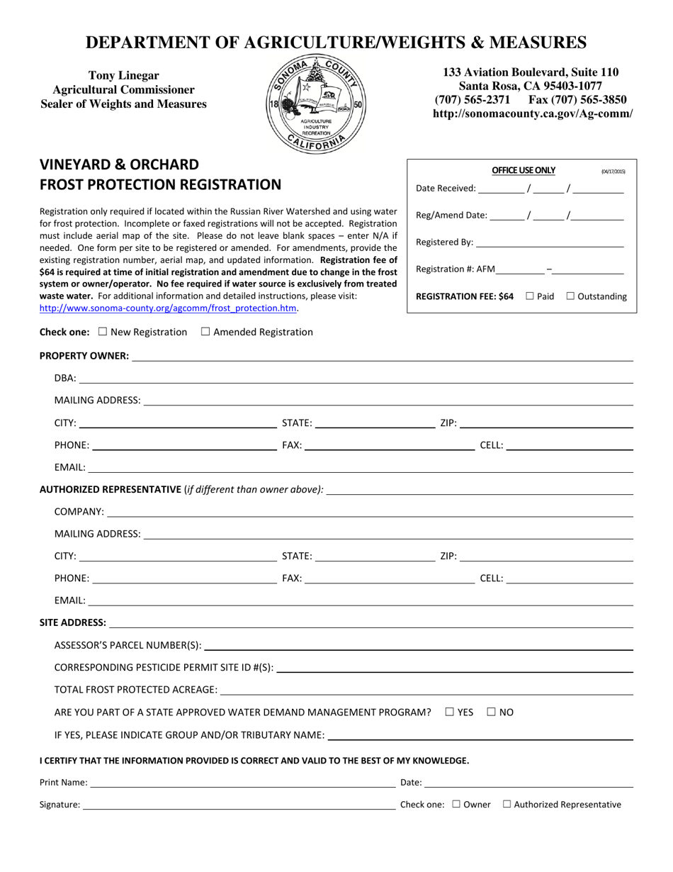 Frost Checking Statement.pdf County of Sonoma, California Vineyard & Orchard Frost Protection ...