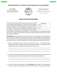 &quot;Request to Inspect/Review Records&quot; - County of Sonoma, California