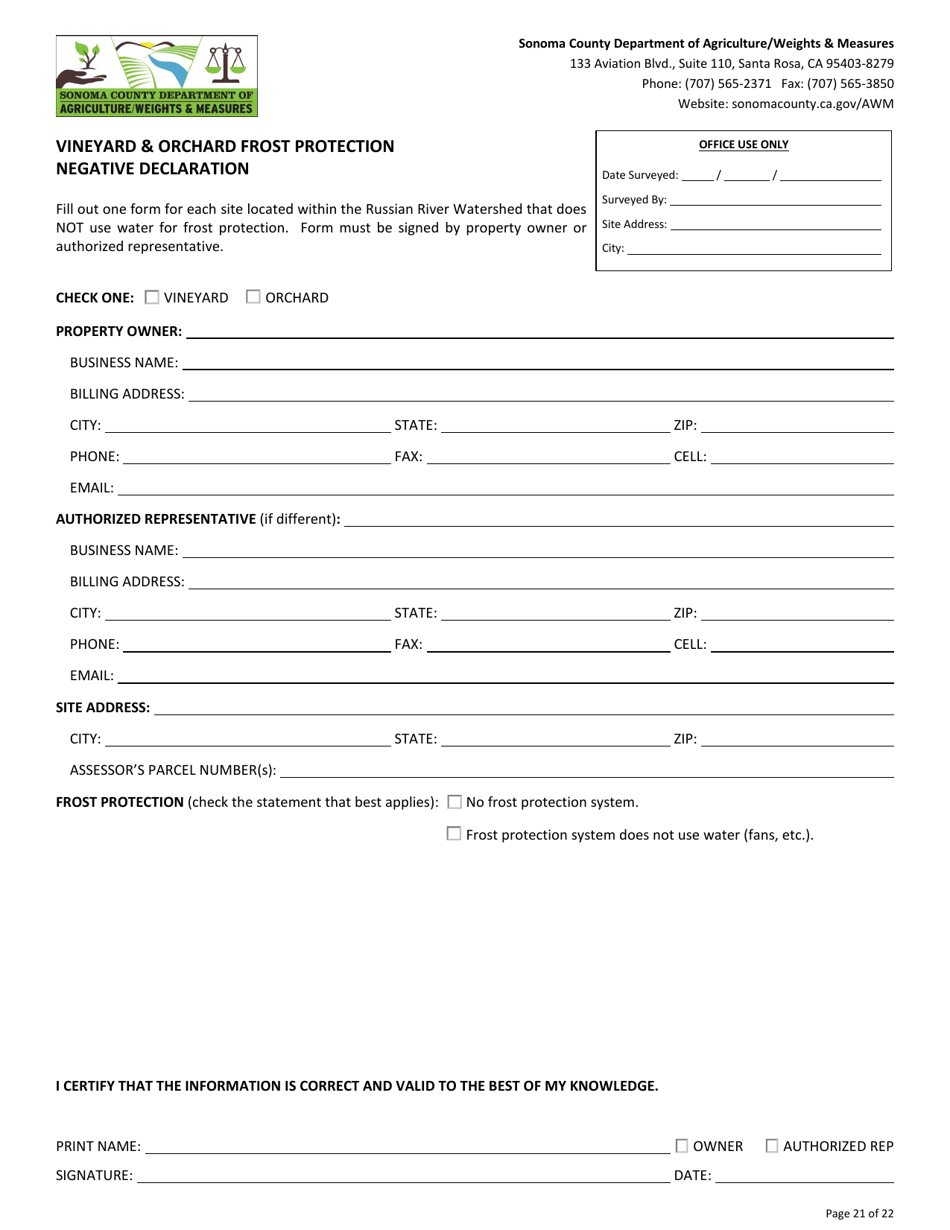 Permit Application for Agricultural Grading, Drainage, and / or Vineyard / Orchard Site Development (Vesco) - County of Sonoma, California, Page 21