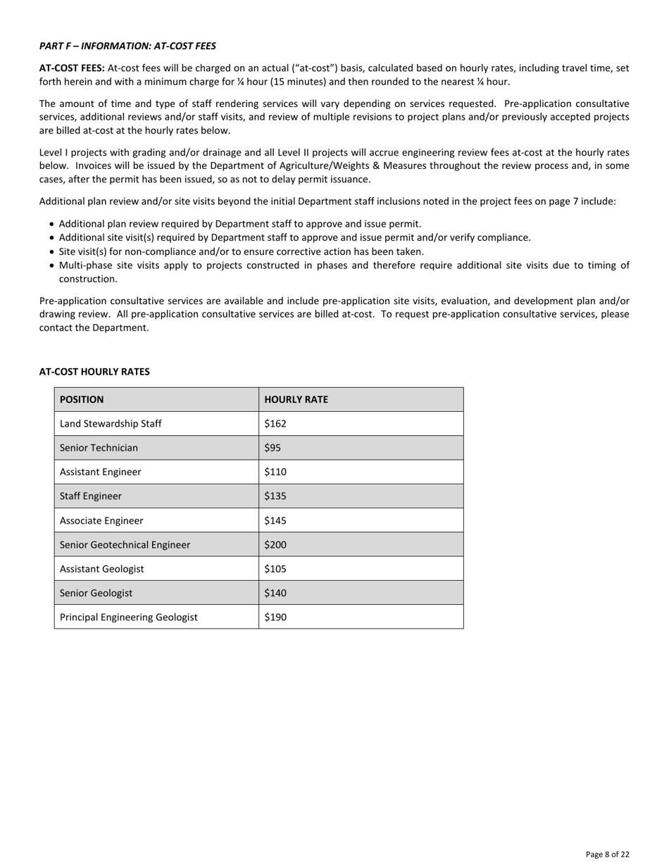Permit Application for Agricultural Grading, Drainage, and / or Vineyard / Orchard Site Development (Vesco) - County of Sonoma, California, Page 8