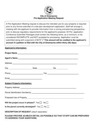 Pre-application Meeting Request - City of Greenacres, Florida