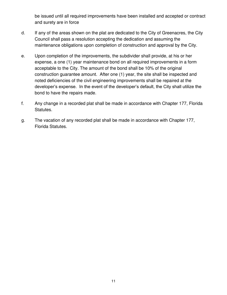 Final Plat Requirements and Checklist - City of Greenacres, Florida, Page 11