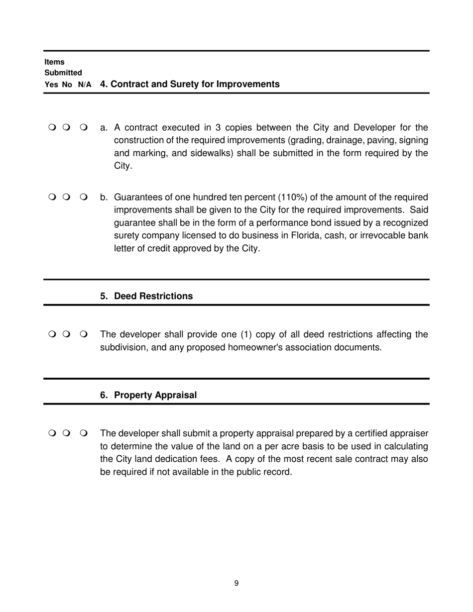 Final Plat Requirements and Checklist - City of Greenacres, Florida, Page 9