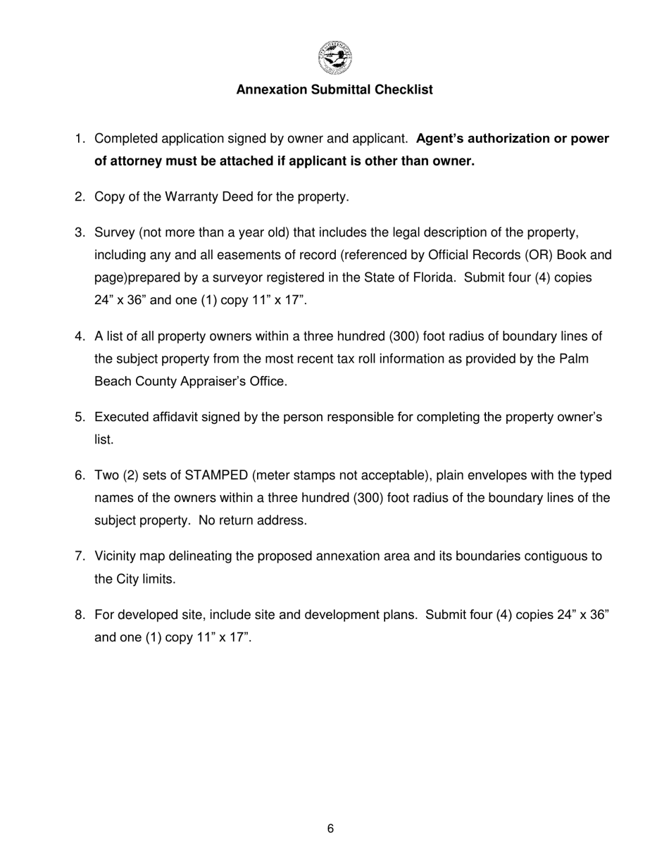 Application for Annexation - City of Greenacres, Florida, Page 6