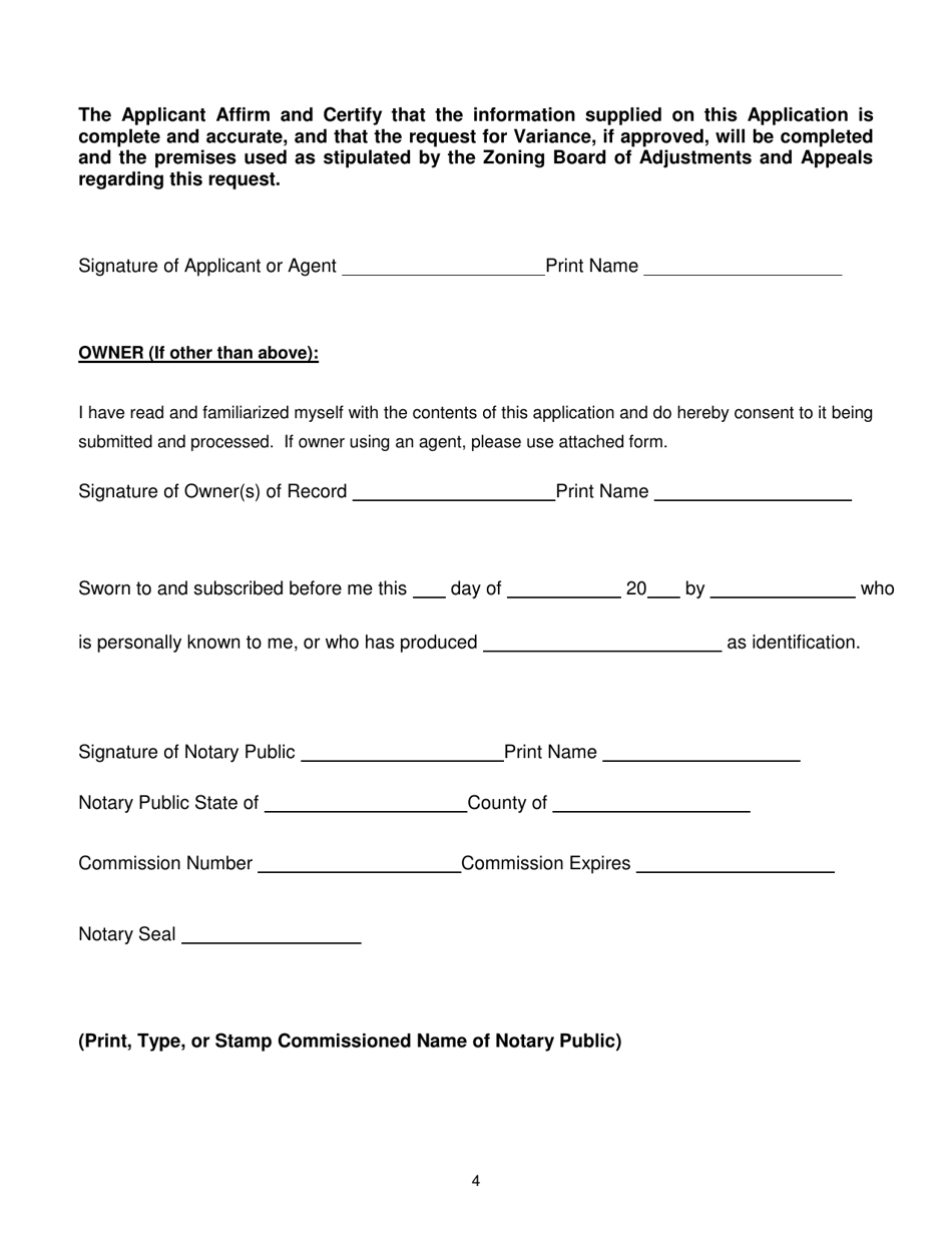 City of Greenacres, Florida Application for Variance - Fill Out, Sign ...