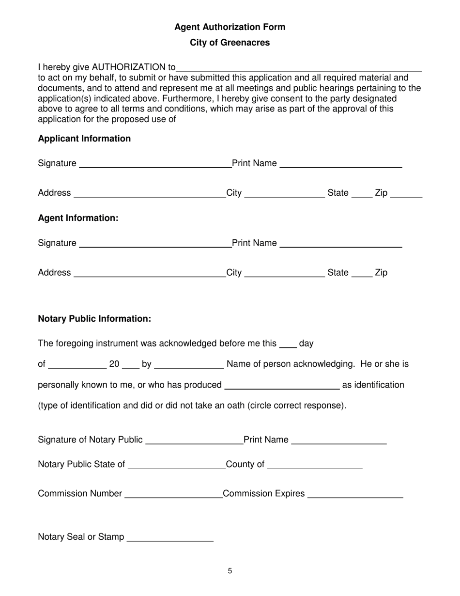 Application for Variance - City of Greenacres, Florida, Page 5