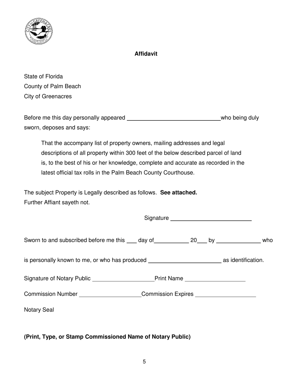 Application for Comprehensive Plan Amendment - City of Greenacres, Florida, Page 5