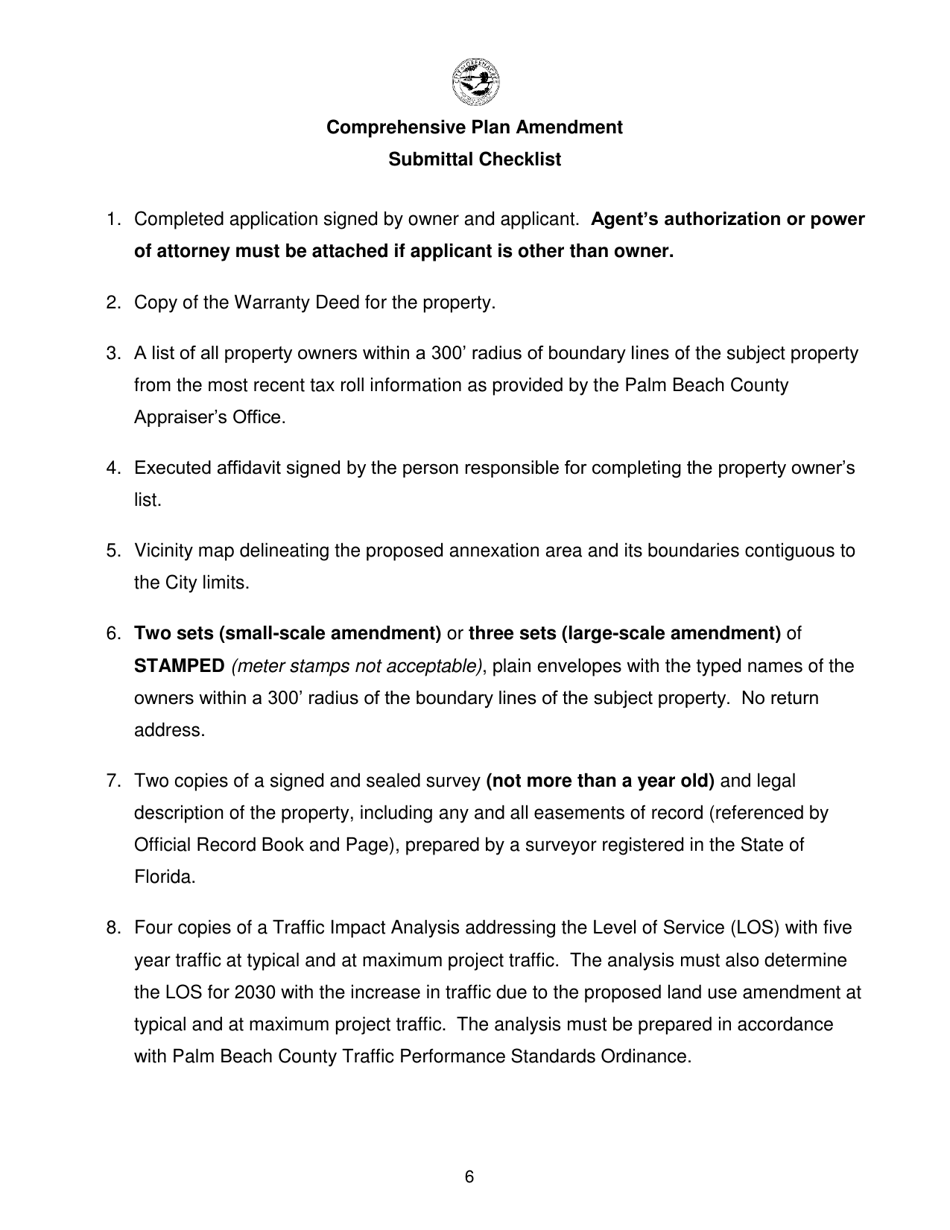 Application for Comprehensive Plan Amendment - City of Greenacres, Florida, Page 6