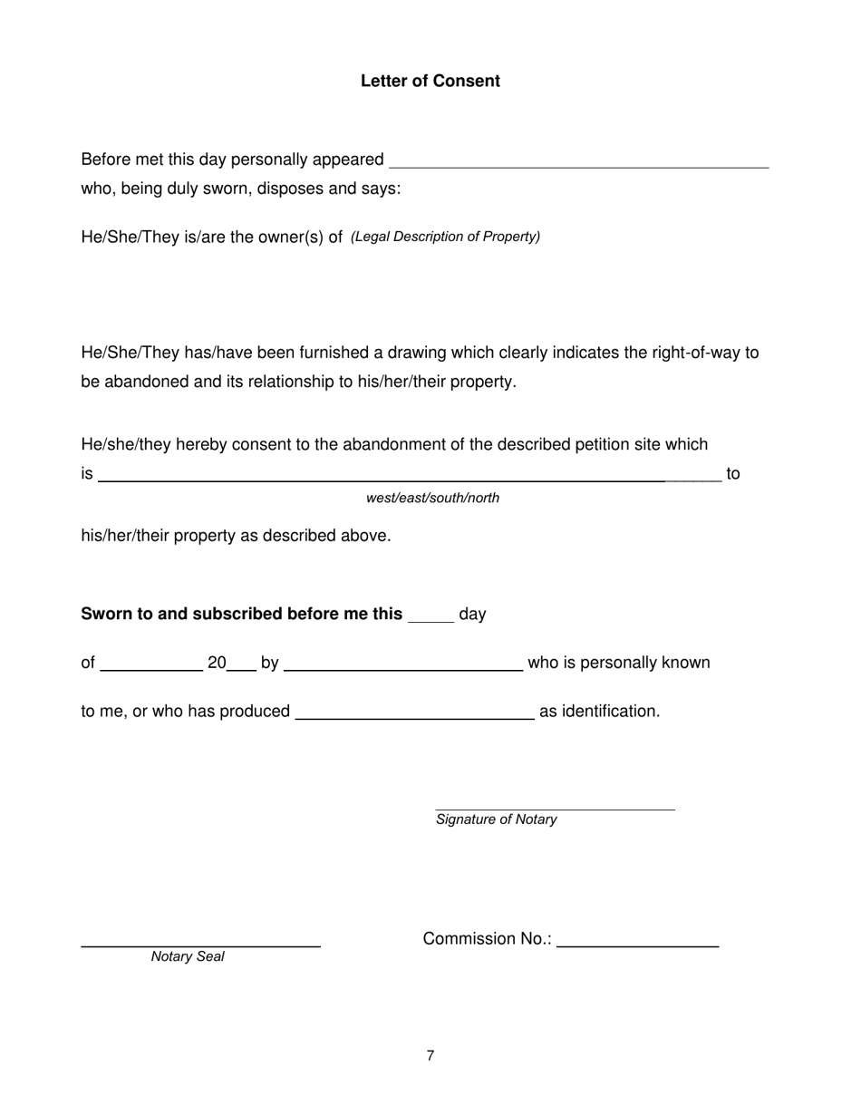 Instructions for Petition to Abandon or Vacate - City of Greenacres, Florida, Page 7