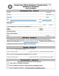 Application for Certification Arson Investigator - Georgia (United States)