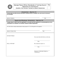 Application for Certification Handler of an Animal Trained to Detect Explosives - Georgia (United States), Page 2