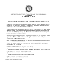 Application for Speed Detection Device Operator Certification - Georgia (United States)