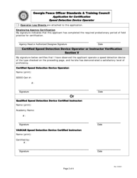 Application for Speed Detection Device Operator Certification - Georgia (United States), Page 5