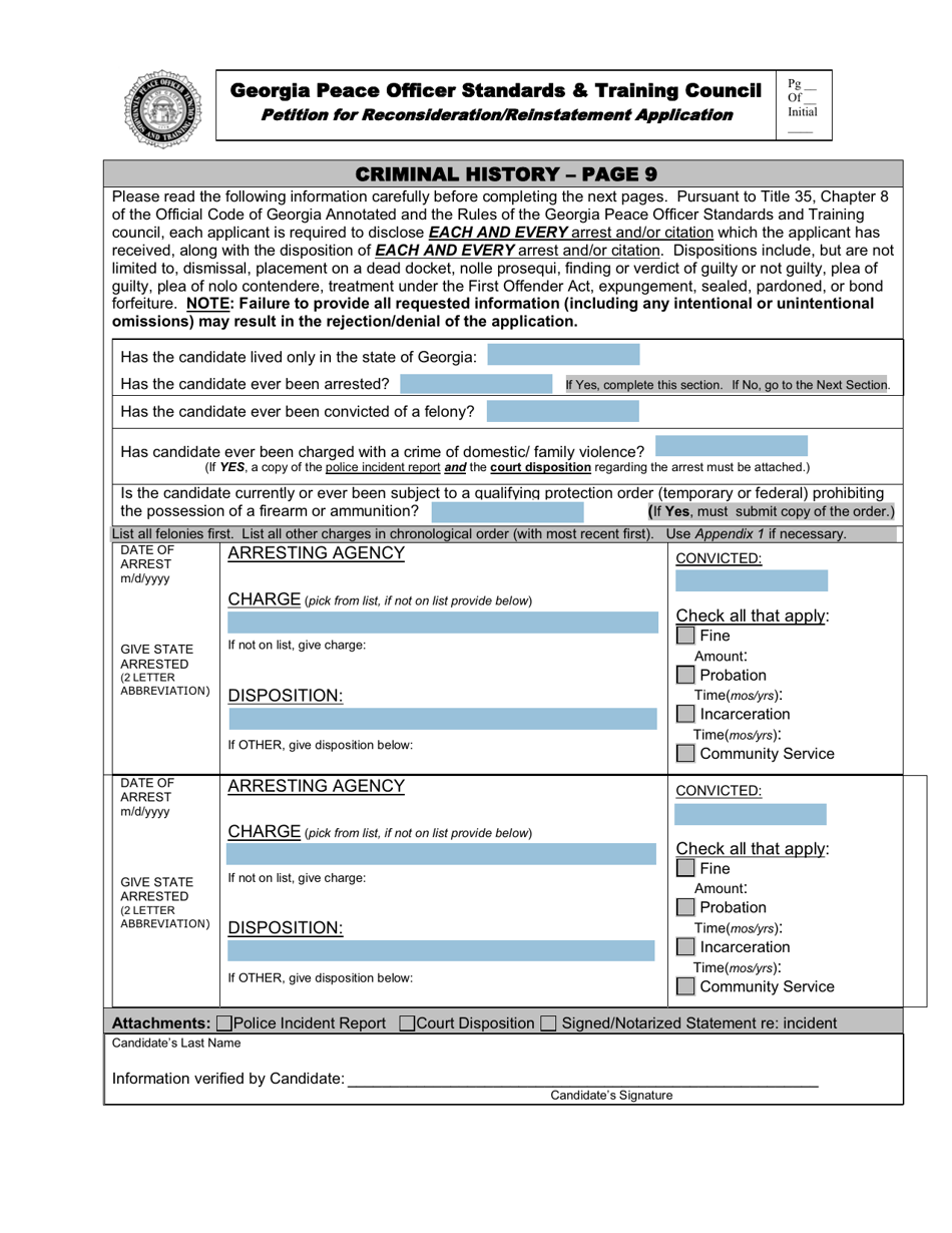 Petition for Reconsideration / Reinstatement Application - Georgia (United States), Page 9