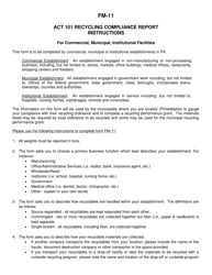 Instructions for Form FM-11 Annual Recycling Report for Commercial, Municipal, Institutional Facilities - City of Philadelphia, Pennsylvania
