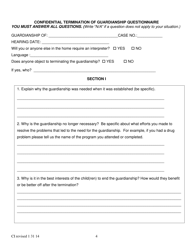 Confidential Guardianship Termination Questionnaire - County of Alameda, California, Page 4