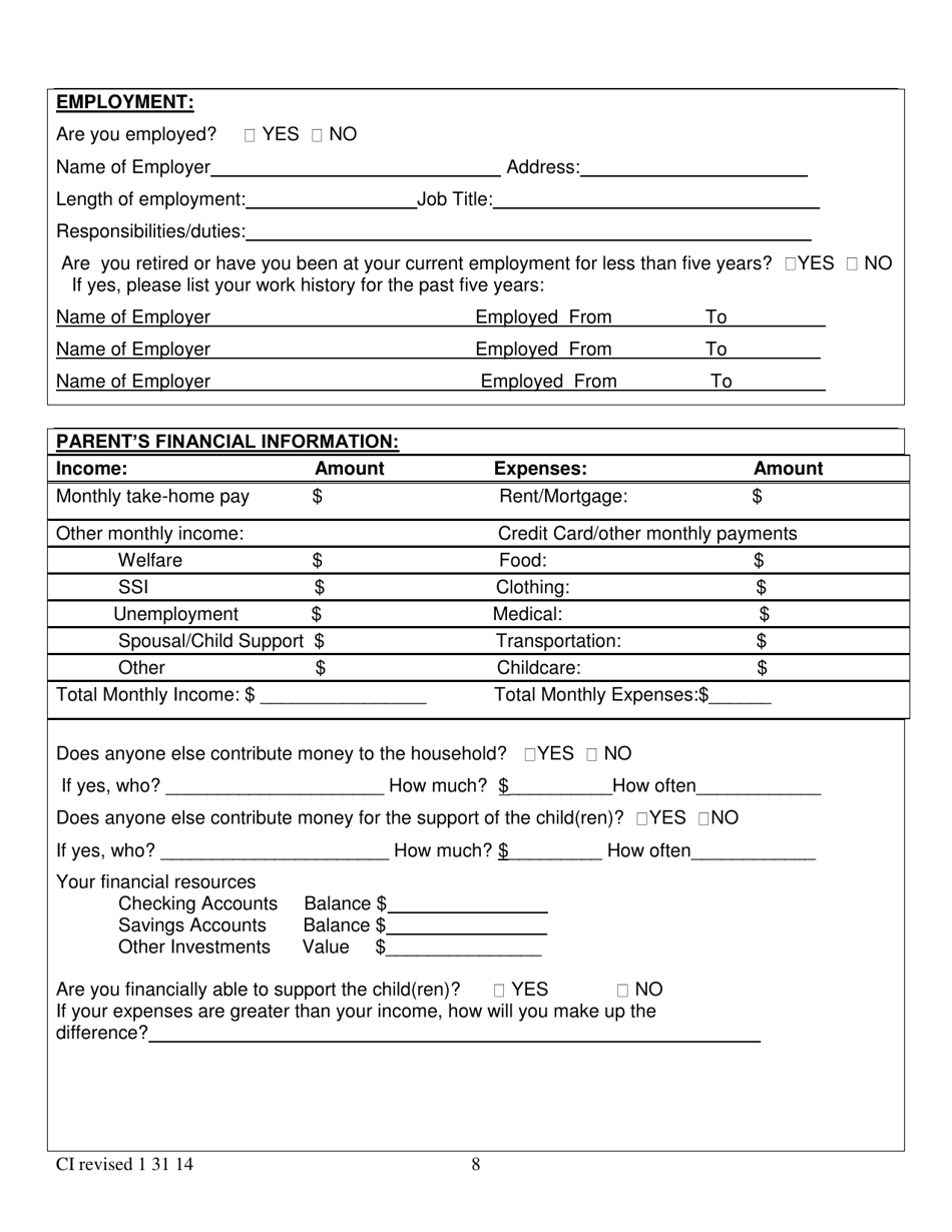 Confidential Guardianship Termination Questionnaire - County of Alameda, California, Page 8