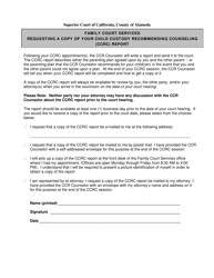 Document preview: Family Court Services Requesting a Copy of Your Child Custody Recommending Counseling (Ccrc) Report - County of Alameda, California