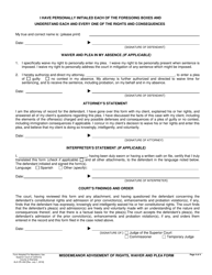 Form ALA CR-002 Misdemeanor Advisement of Rights, Waiver and Plea Form - County of Alameda, California, Page 4