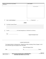 Form ALA CRM-051 Application for Reduction to Misdemeanor - Response and Order - County of Alameda, California, Page 3