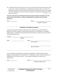 Form ALA CR-060 Advisement and Waiver of Right to Counsel (Faretta Waiver) - County of Alameda, California, Page 5