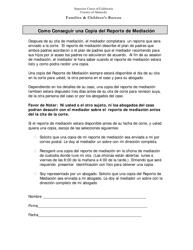 Document preview: Como Conseguir Una Copia Del Reporte De Mediacion - County of Alameda, California (Spanish)