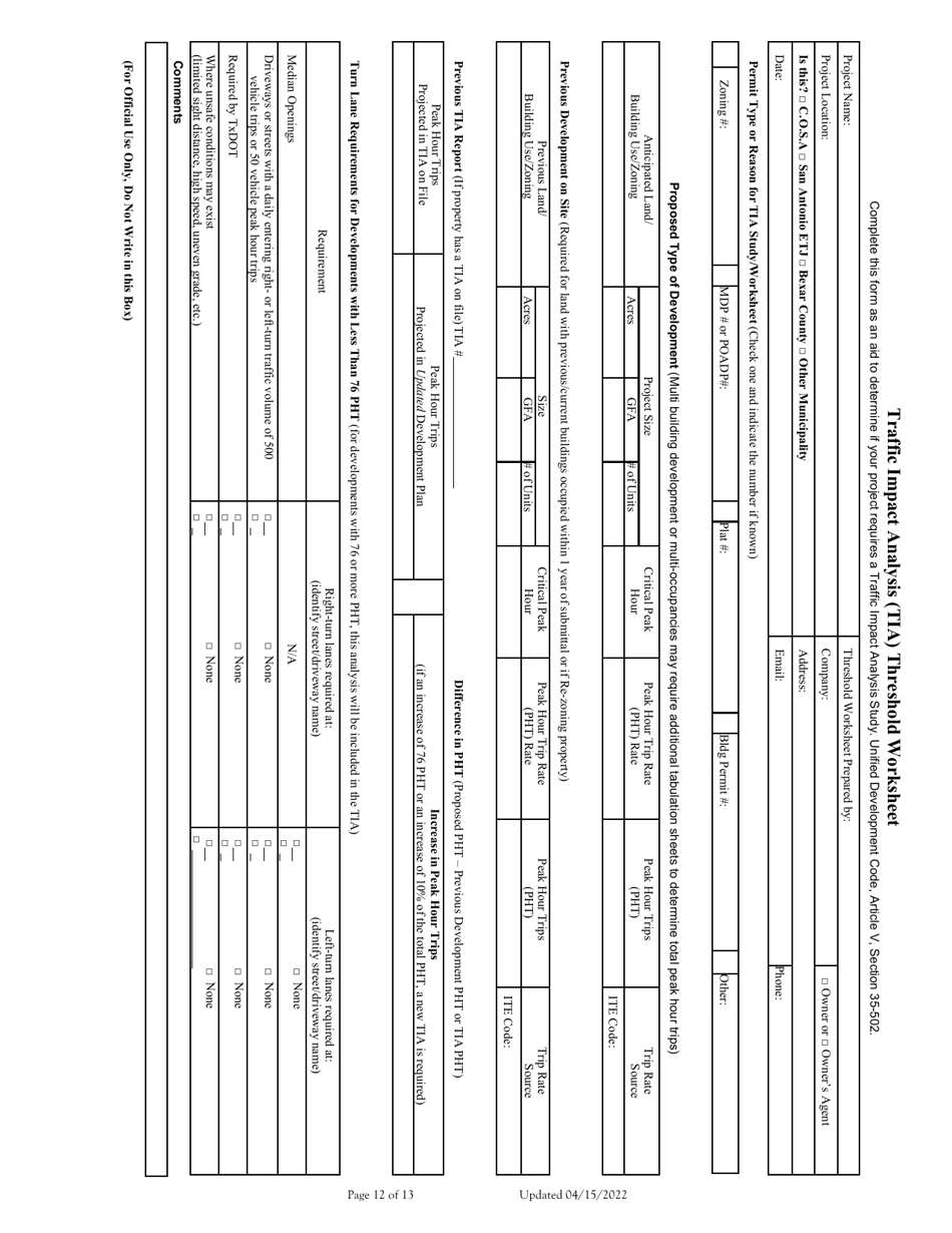 Application for Change of Zoning / Plan Amendment - City of San Antonio, Texas, Page 12