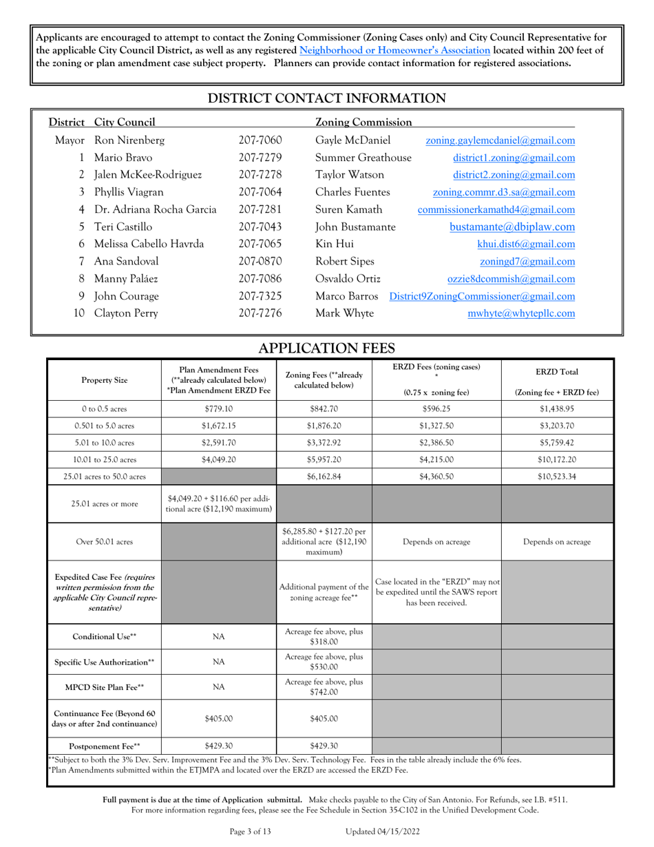 Application for Change of Zoning / Plan Amendment - City of San Antonio, Texas, Page 3