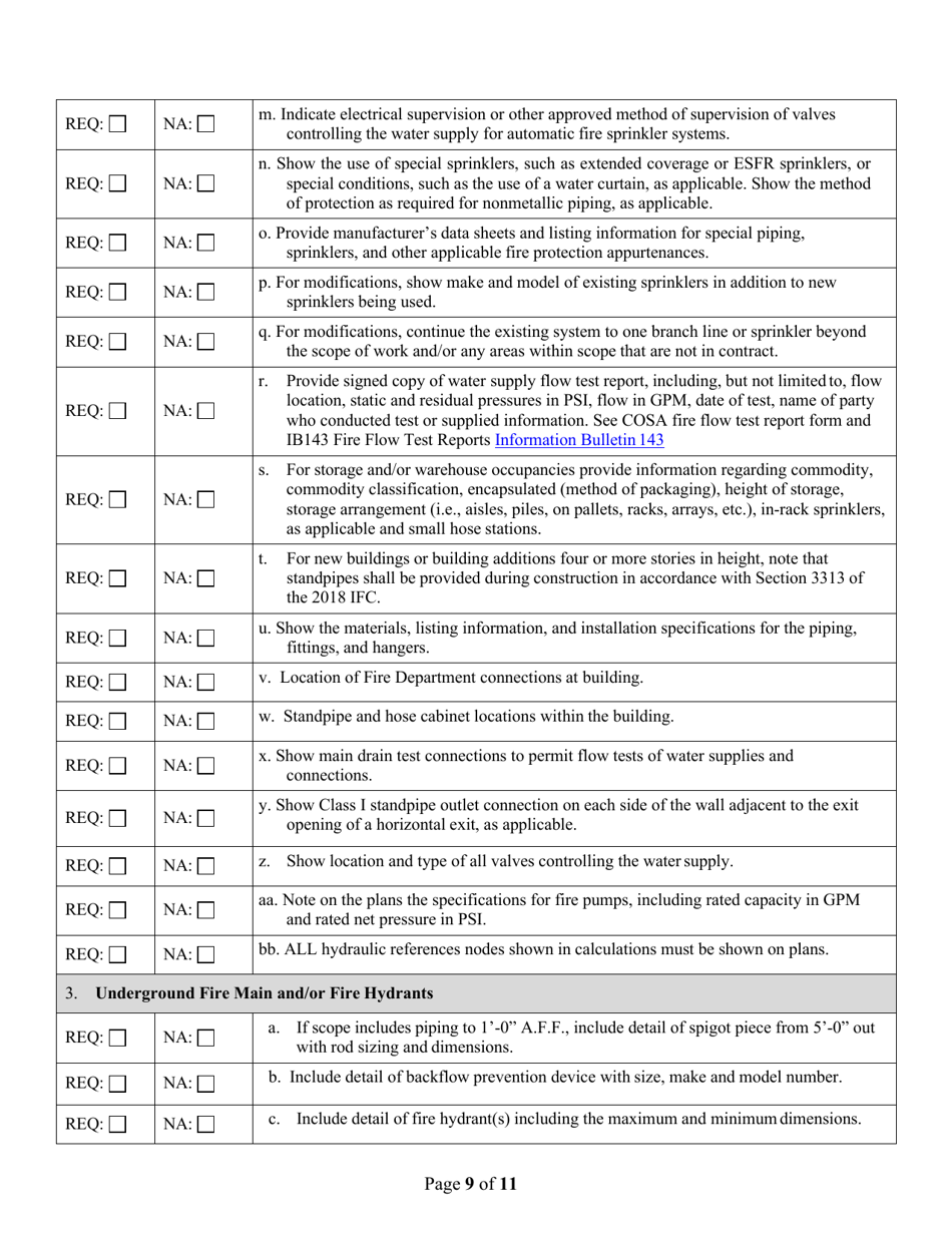Fire Sprinkler Permit Application - City of San Antonio, Texas, Page 7