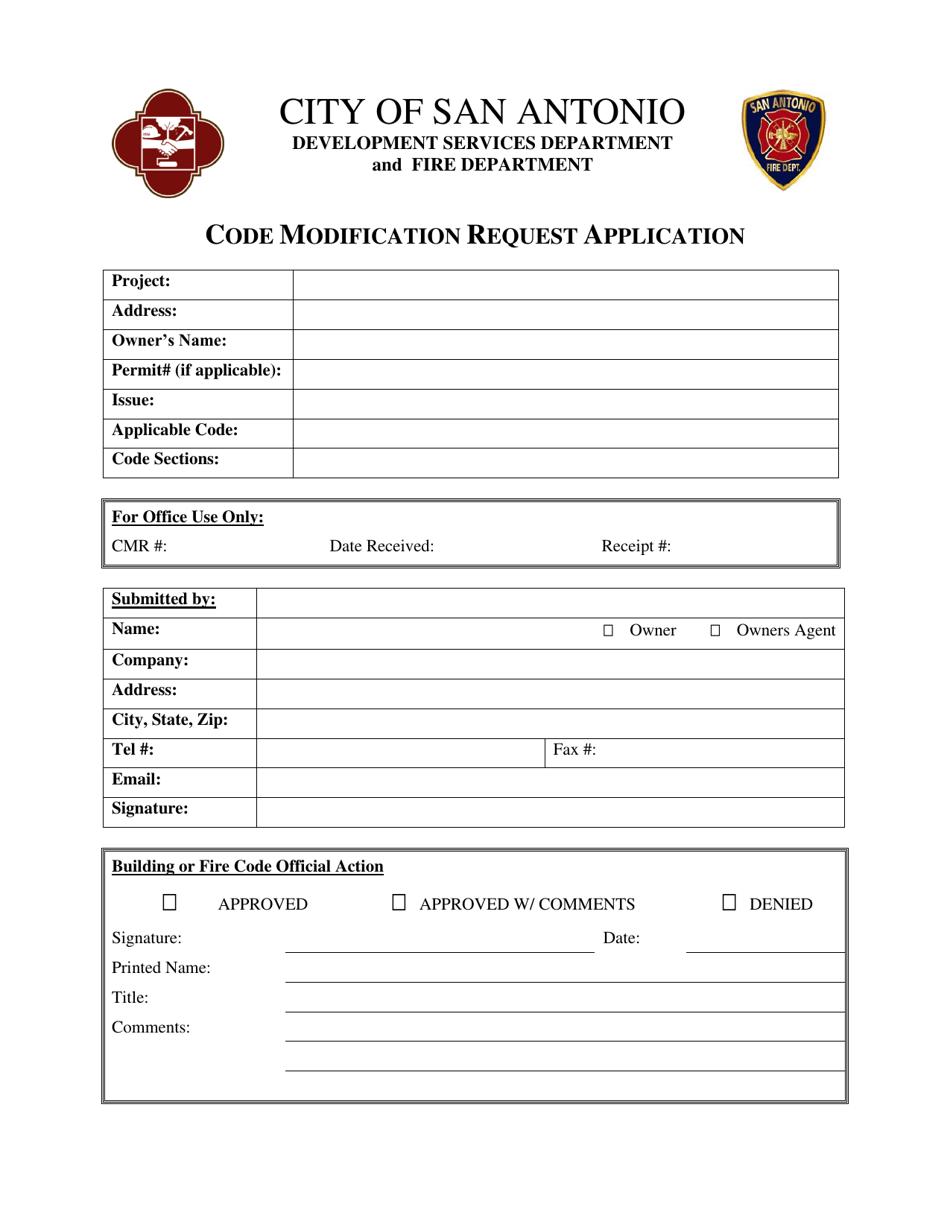 Code Modification Request Application - City of San Antonio, Texas, Page 4