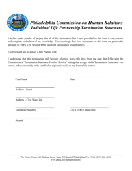 Life Partnership Termination Packet - City of Philadelphia, Pennsylvania, Page 3