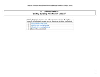 Document preview: Existing Commercial Buildings Iecc Plan Review Checklist - City of Philadelphia, Pennsylvania