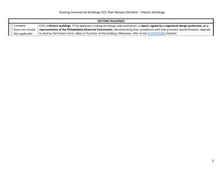 Existing Commercial Buildings Iecc Plan Review Checklist - City of Philadelphia, Pennsylvania, Page 2